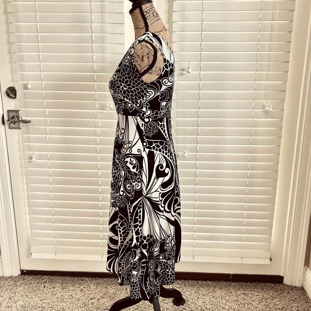90’s Y2K Zoey Beth Juniors Maxi Dress Size Small Floral Sleeveless Black White - Picture 11 of 15